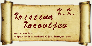 Kristina Korovljev vizit kartica